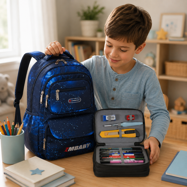 Cartable et trousse organisée, fournitures scolaires adaptées pour enfant autiste