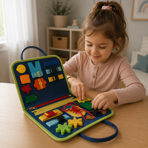 Enfant jouant avec un jeu éducatif Montessori adapté à l'autisme