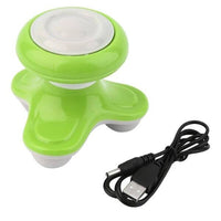 Masseur vibrant vert compact et léger, fourni avec un câble USB