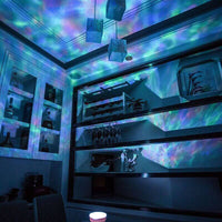 Ocean Wave - Projecteur de vagues illuminant une pièce avec des reflets d’eau multicolores au plafond