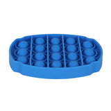 Press-in bubble bleu, jouet antistress en silicone avec des bulles à faire popper