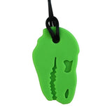 collier à mâcher tête de dinosaure verte